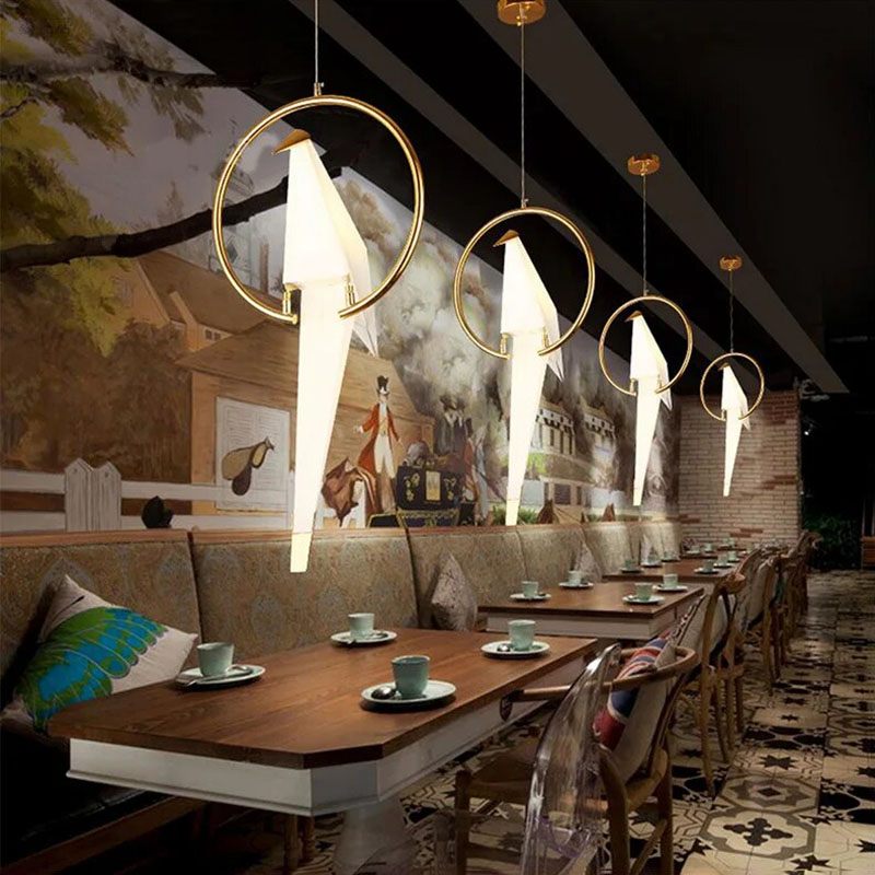 Antizer Paper Crane Bird Chandelier for Dining Room