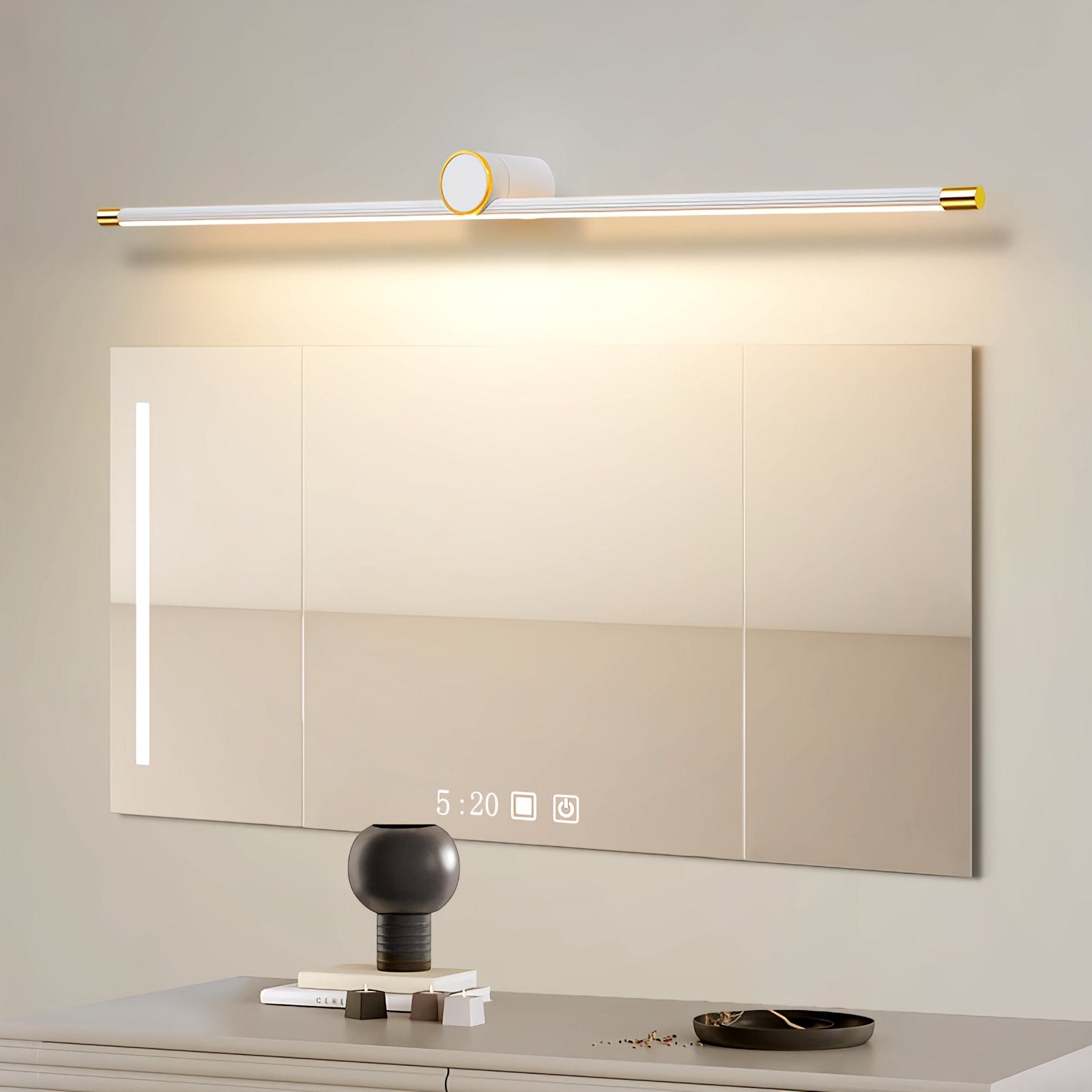 Antizer Roman Column Dresser Bathroom Mirror Wall Lamp Gold Warm Light