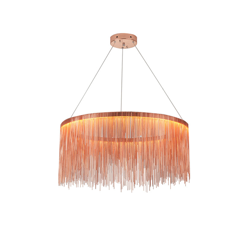 Antizer Modern Art Decor Tassel Chandelier Rose Gold