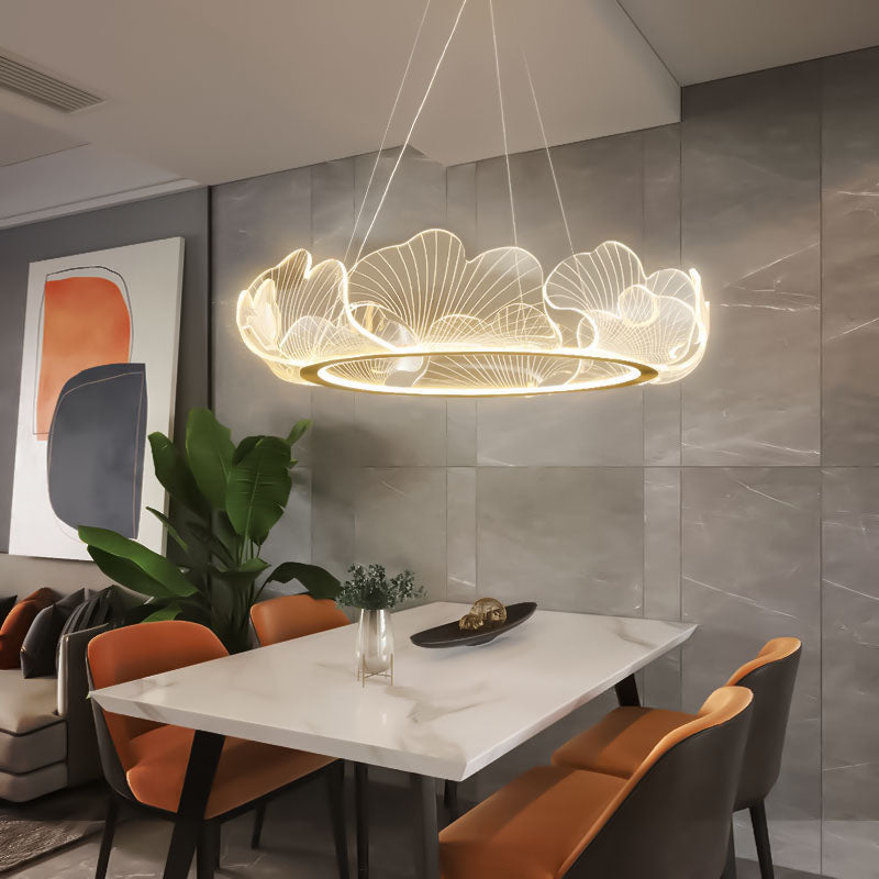 Antizer Ginkgo Leaf Chandelier for Living Room
