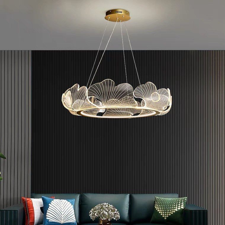 Antizer Ginkgo Leaf Chandelier for Living Room