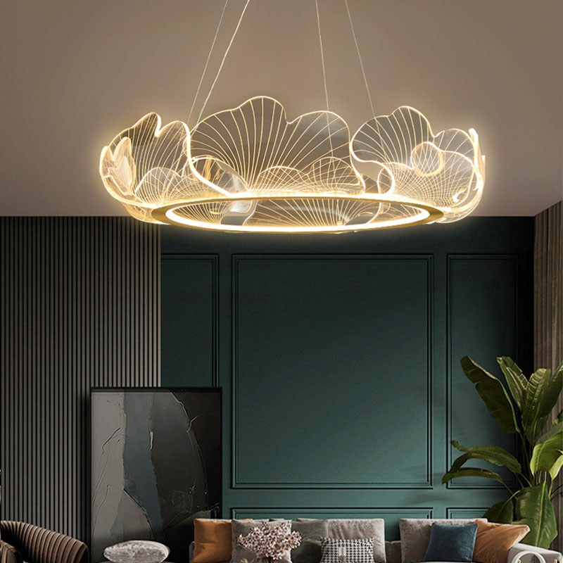 Antizer Ginkgo Leaf Chandelier for Living Room