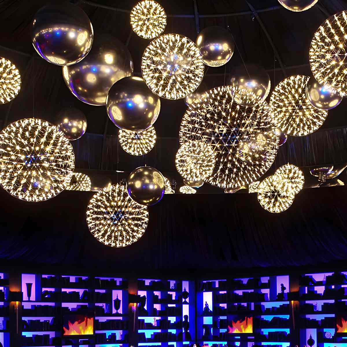 Antizer Silver Fire Ball Pendant Light for Dining Room