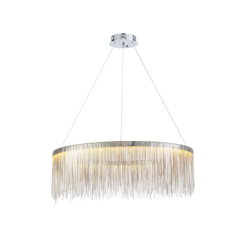 Antizer Modern Art Decor Tassel Chandelier Silvery