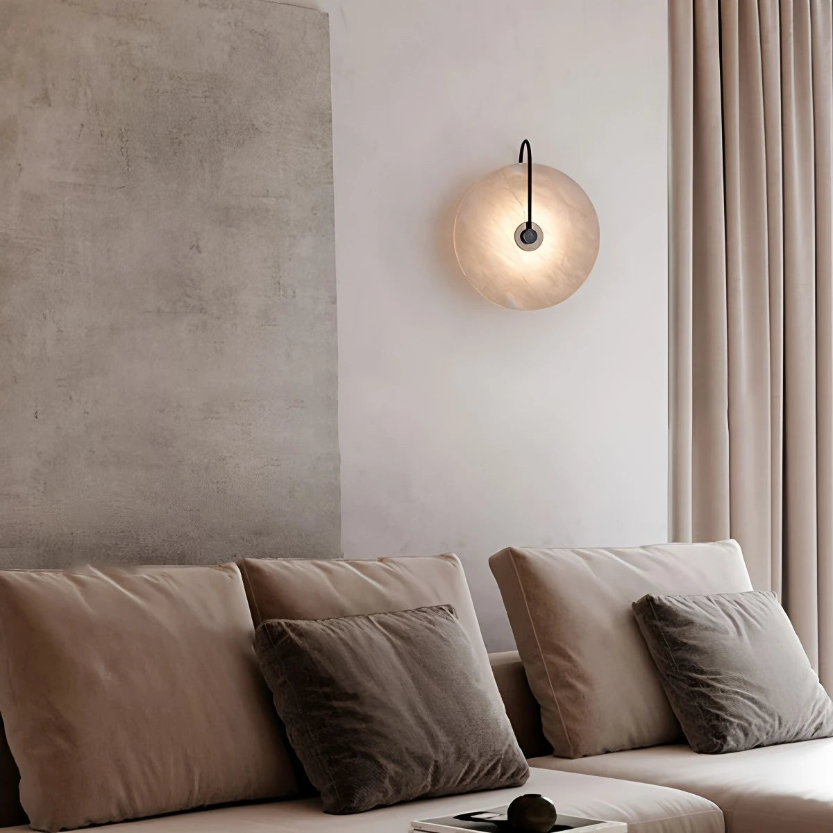 Antizer Simple Circular Spanish Alabaster Wall Lamp
