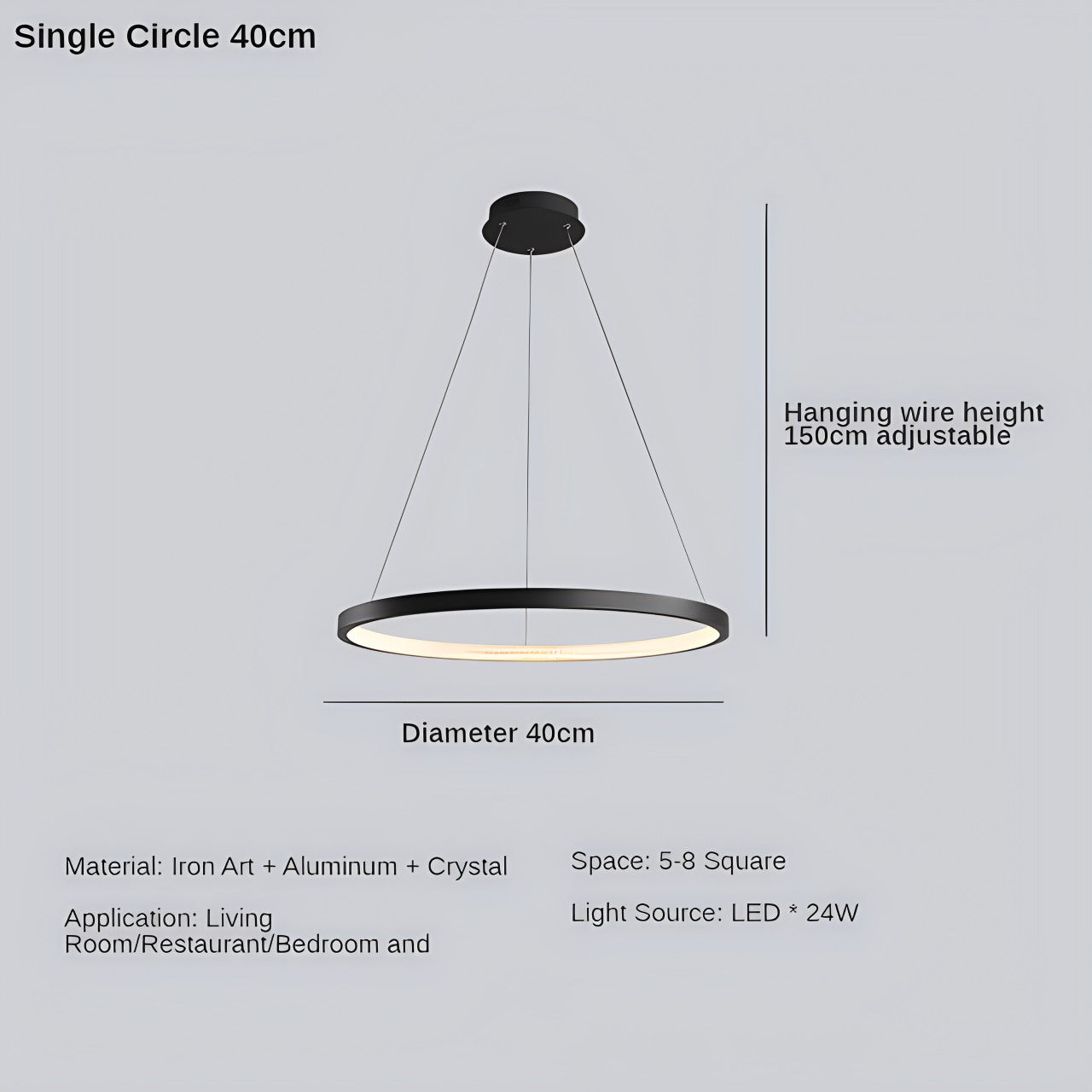 Antizer Nordic Simple Ring Ceiling Chandelier