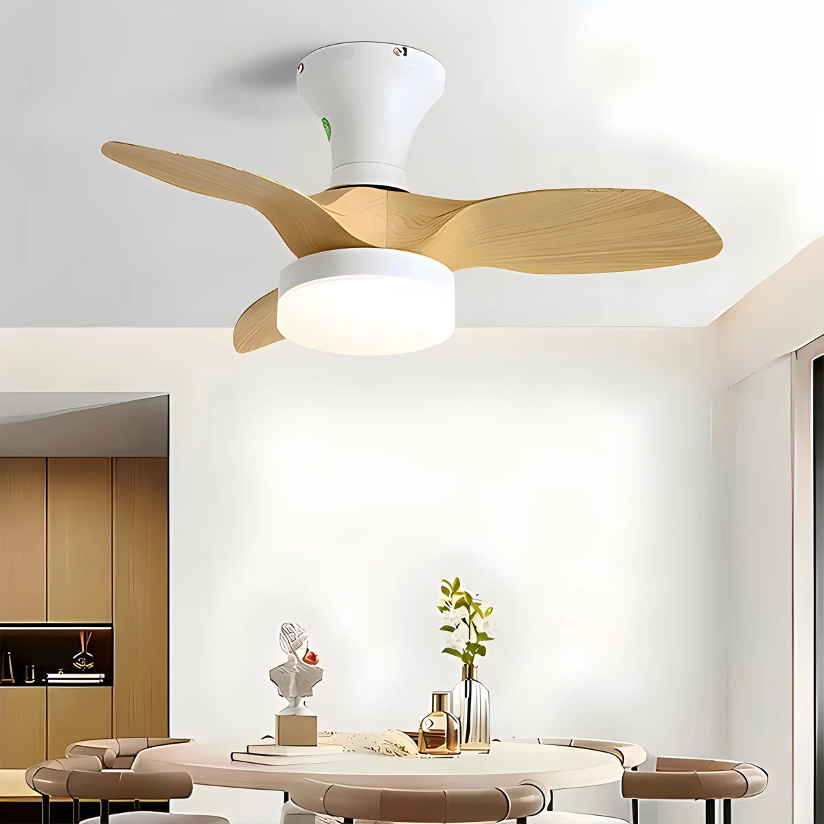 Antizer Small Propeller Ceiling Fan With Light