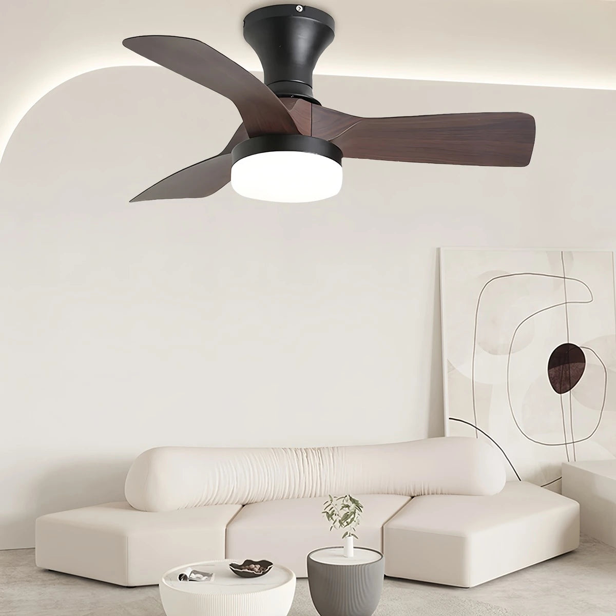 Antizer Small Propeller Ceiling Fan With Light