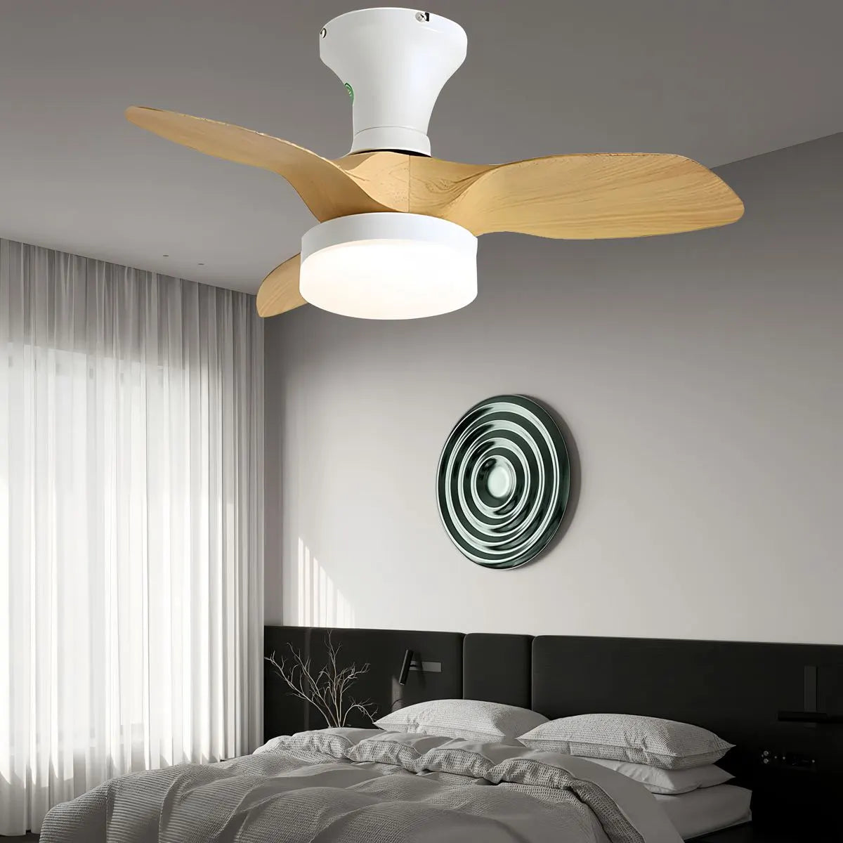 Antizer Small Propeller Ceiling Fan With Light