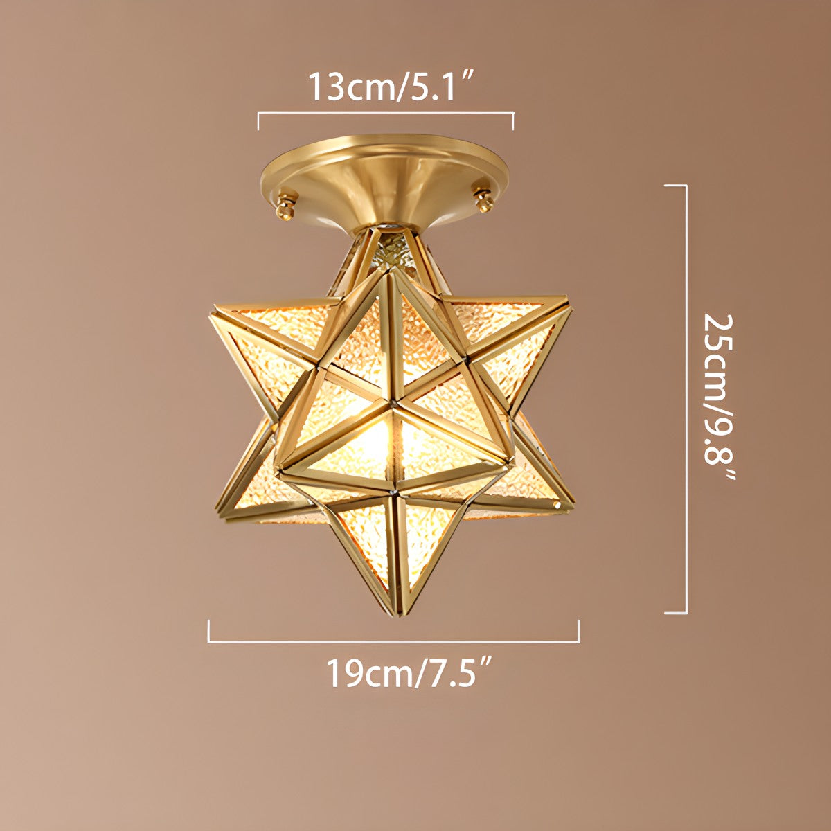 Antizer European Style Copper Glass Ceiling Lamp-A