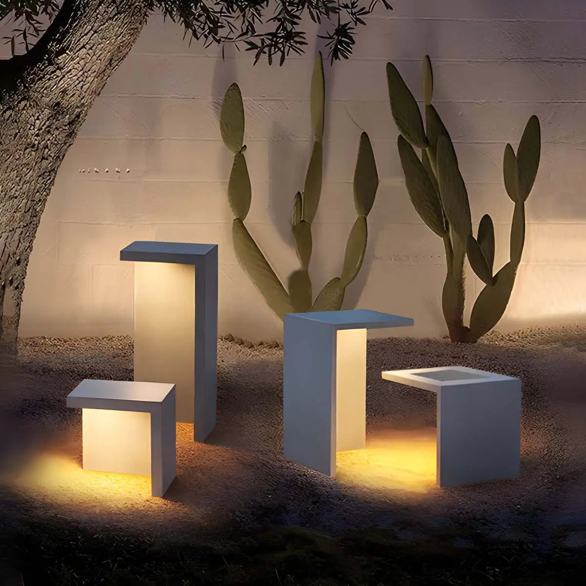 Antizer Solar Table and Stool Floor Lamp
