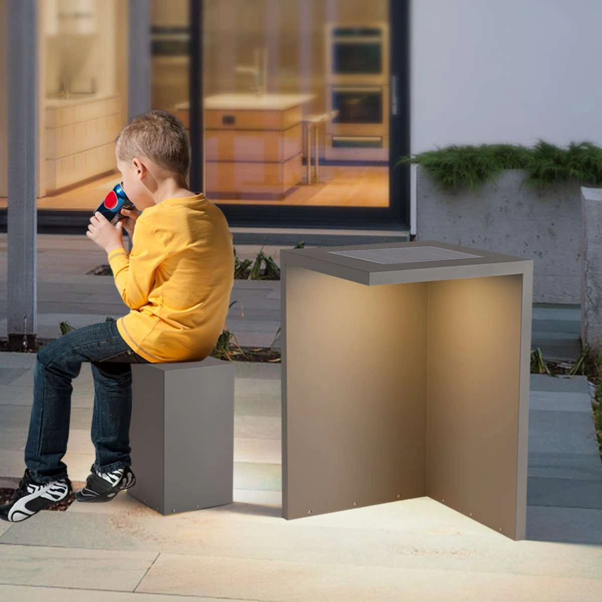 Antizer Solar Table and Stool Floor Lamp