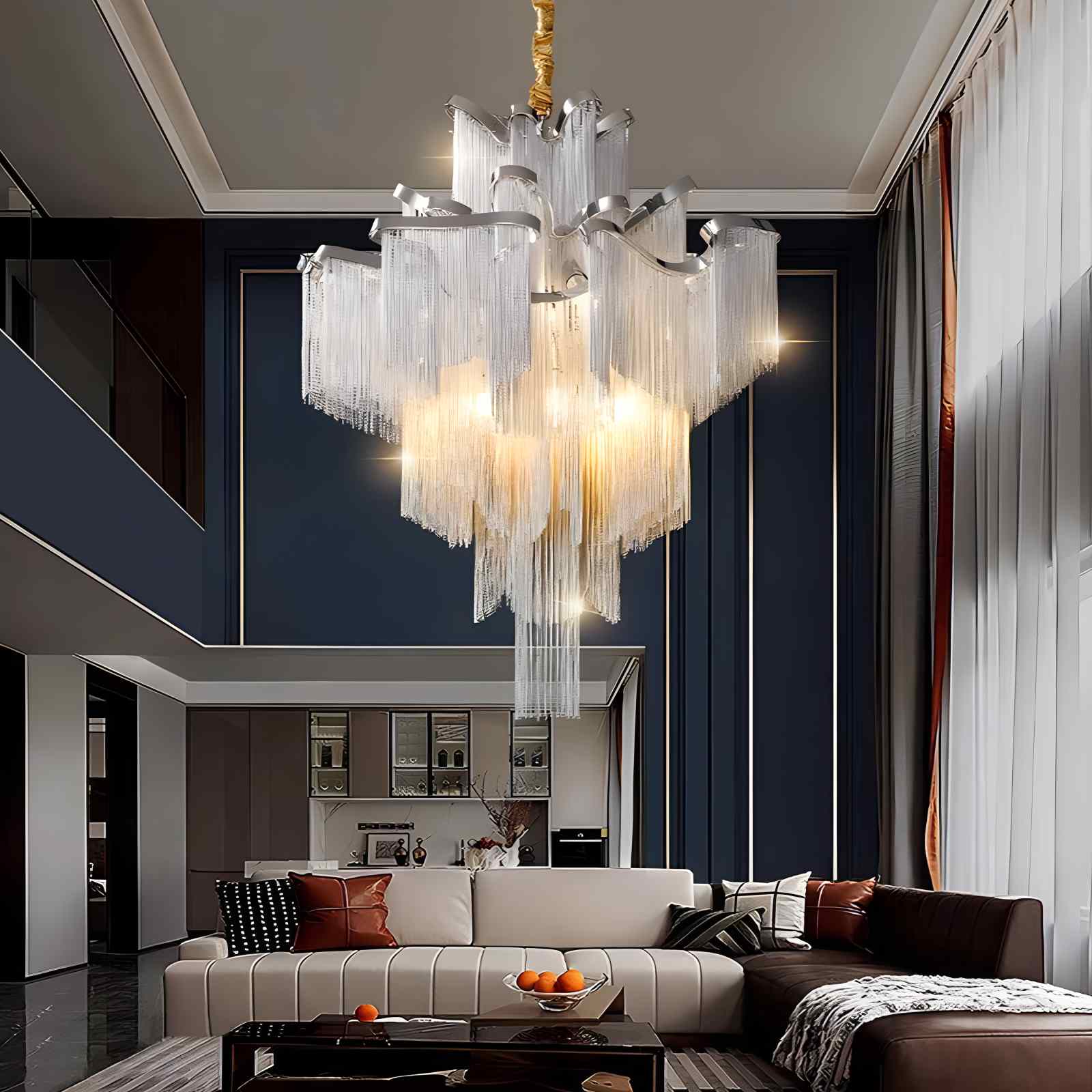 Antizer Aluminum Tassel LED Ceiling Chandelier