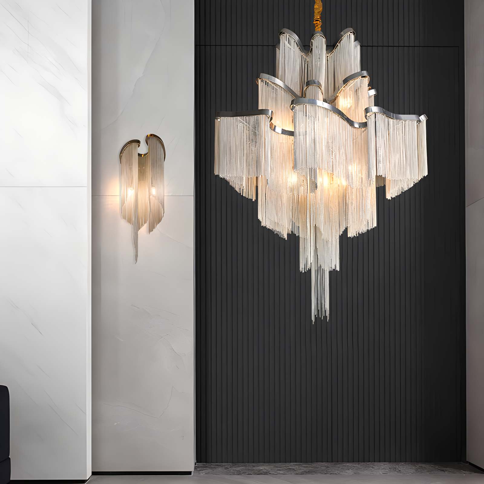 Antizer Aluminum Tassel LED Ceiling Chandelier