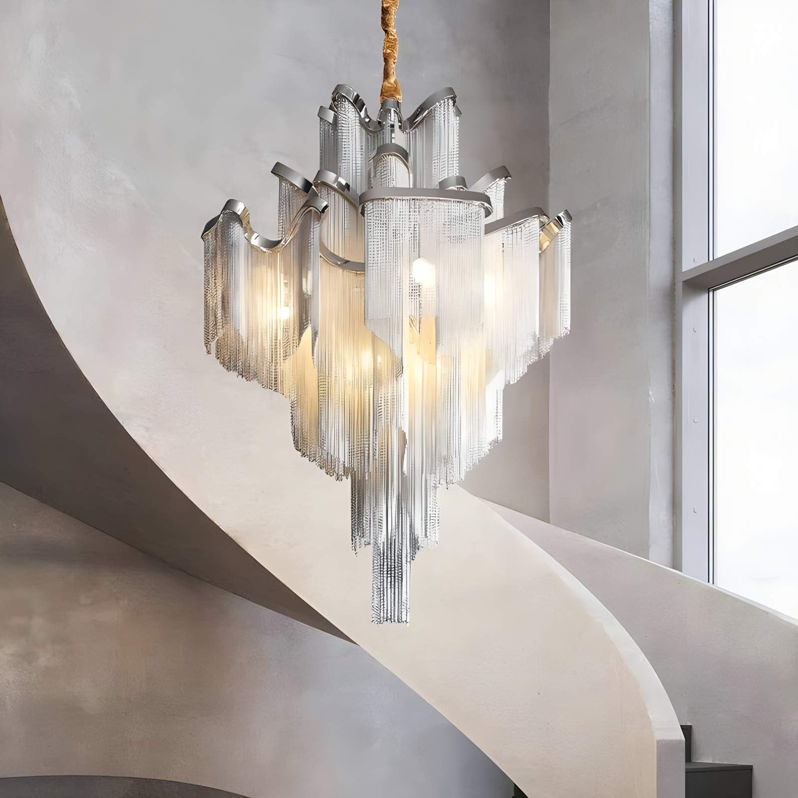 Antizer Aluminum Tassel LED Ceiling Chandelier