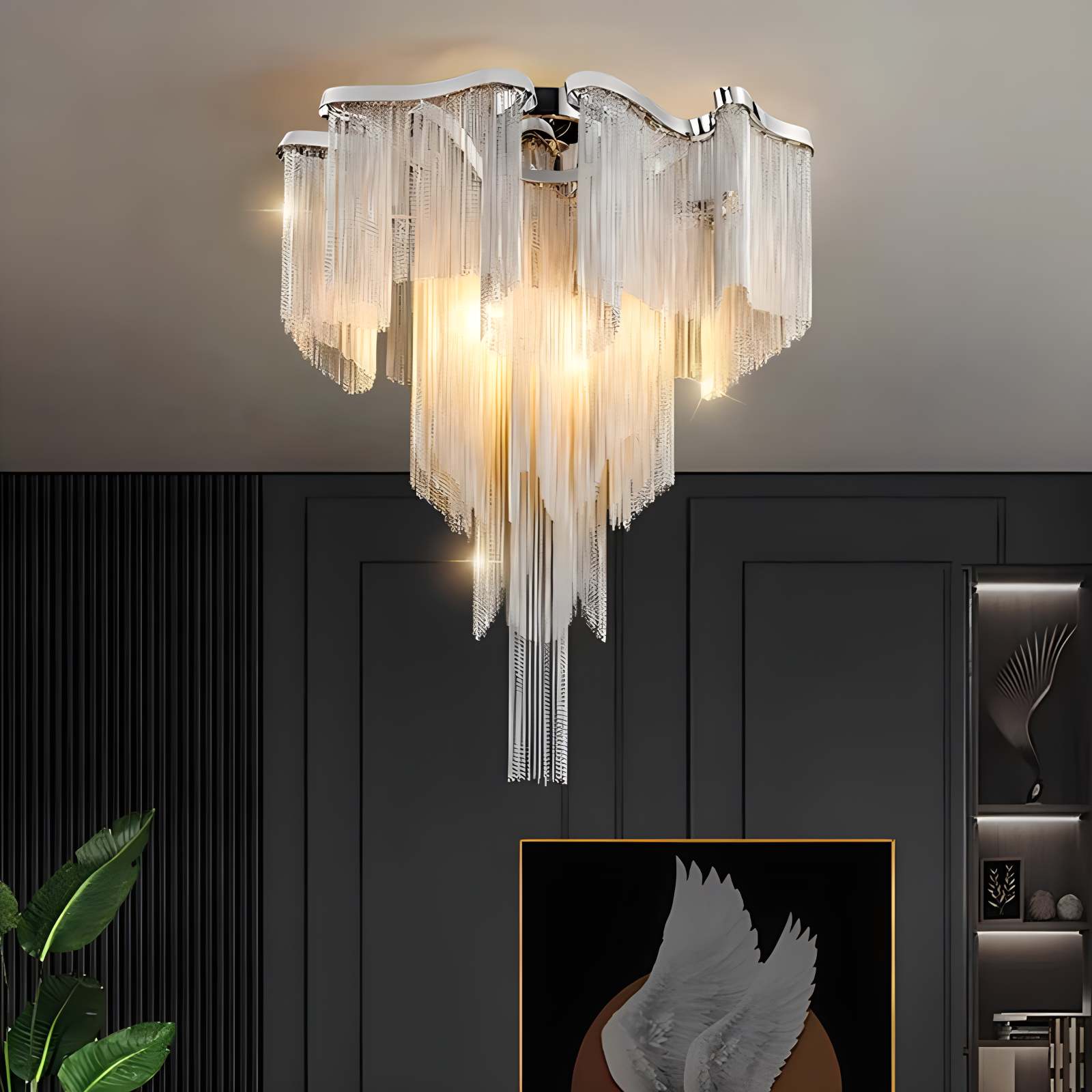 Antizer Aluminum Tassel LED Ceiling Chandelier