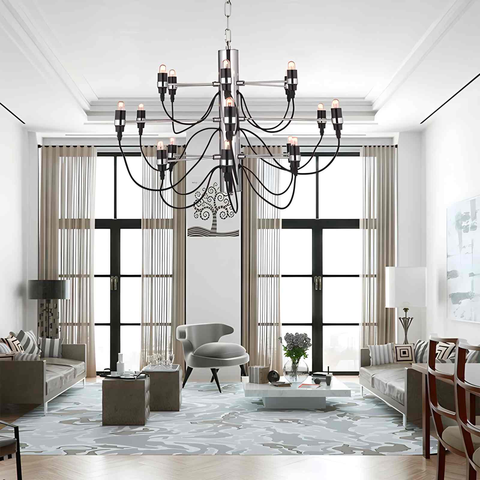 Antizer Tiered Modern Candle Chandelier
