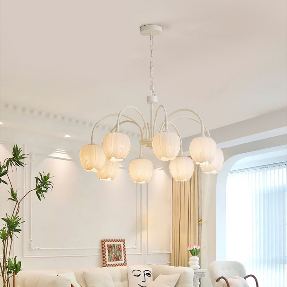 glass tulip chandelier for living room
