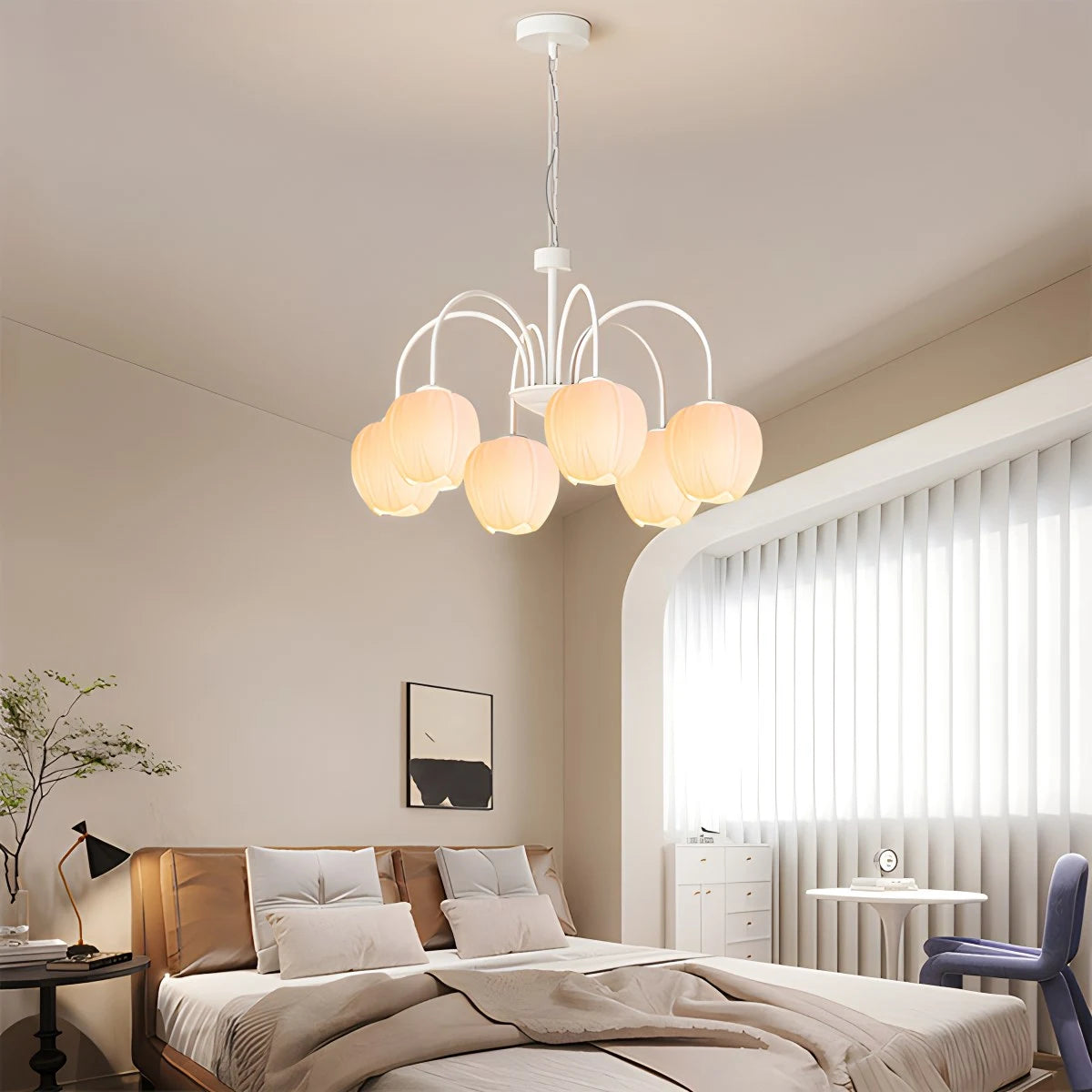 glass tulip chandelier for bedroom