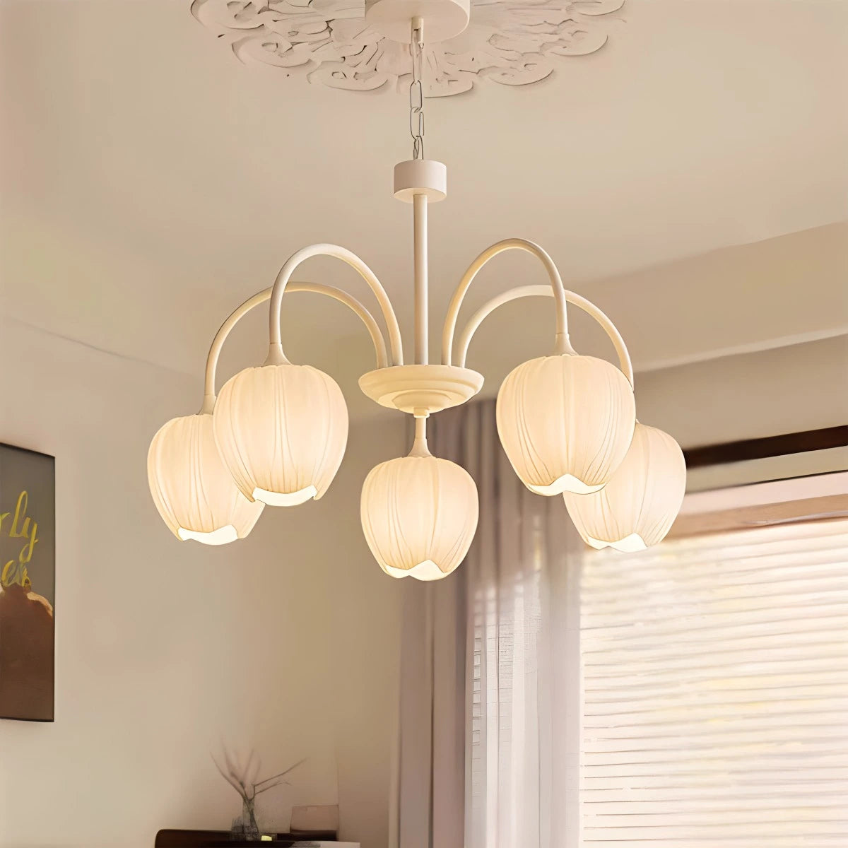 glass tulip chandelier