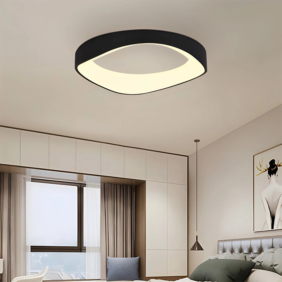 Antizer Nordic Acrylic Circle Ceiling Light for Bedroom