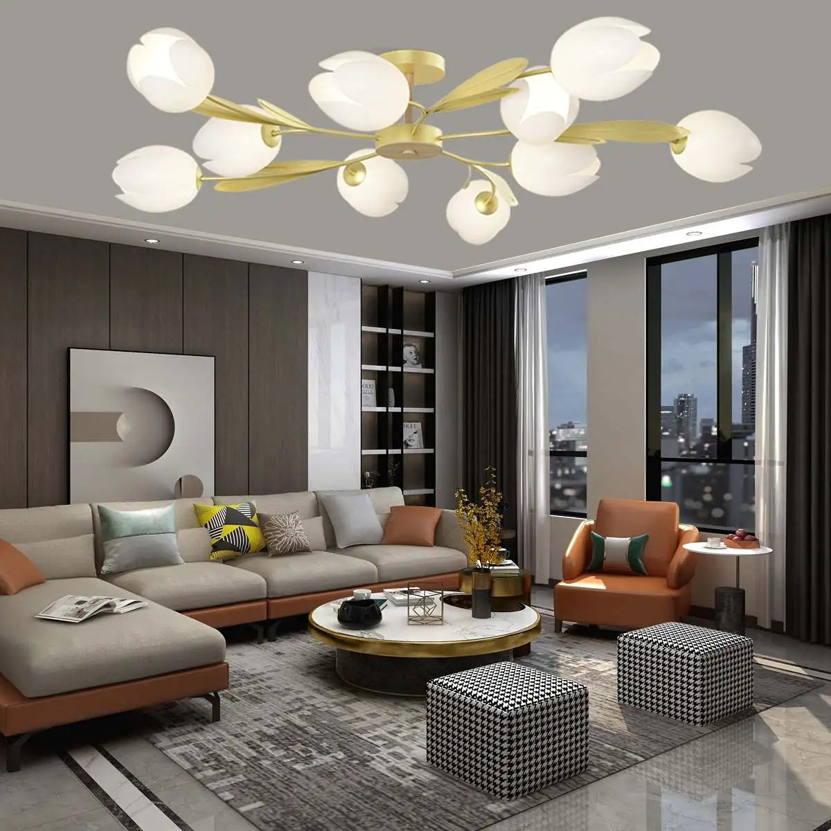 Antizer Magnolia Bud Living Room Chandelier