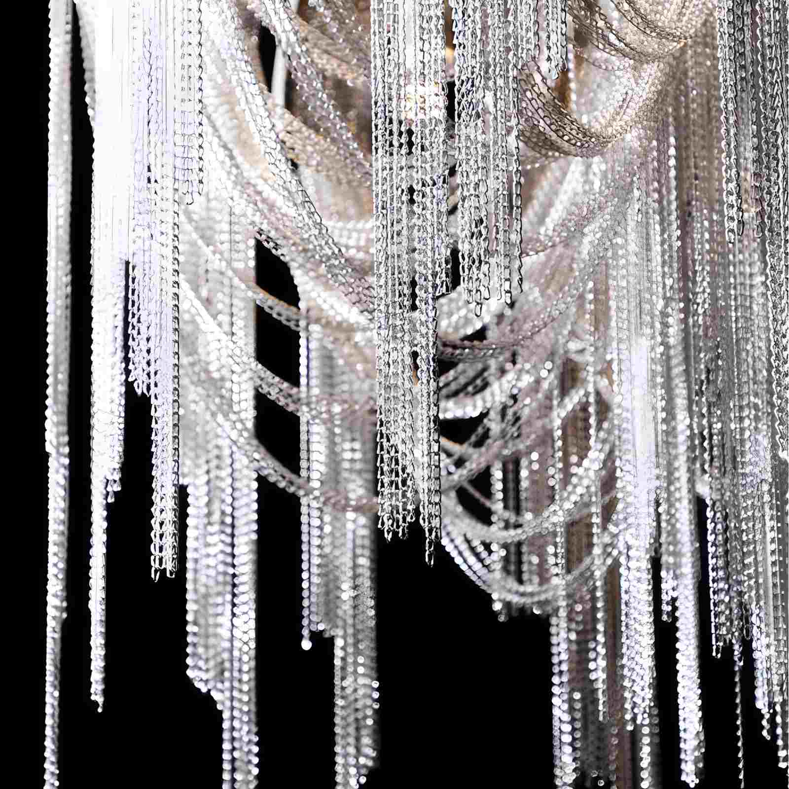 Antizer Aluminum Tassel Chandelier for Living Room