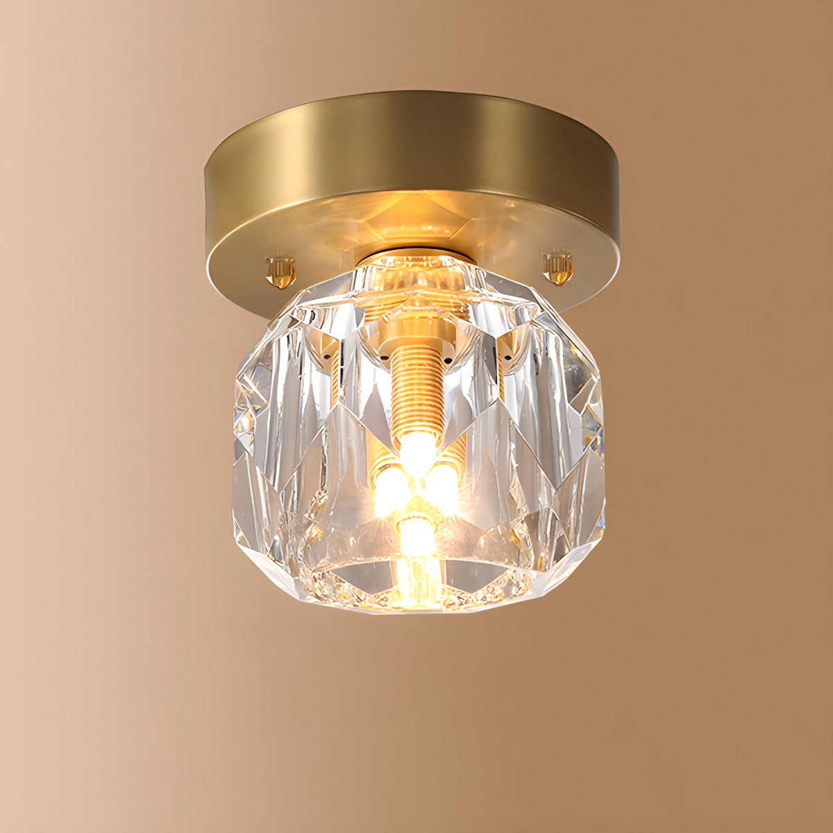 Antizer European Style Copper Glass Ceiling Lamp-G Style A Warm Light