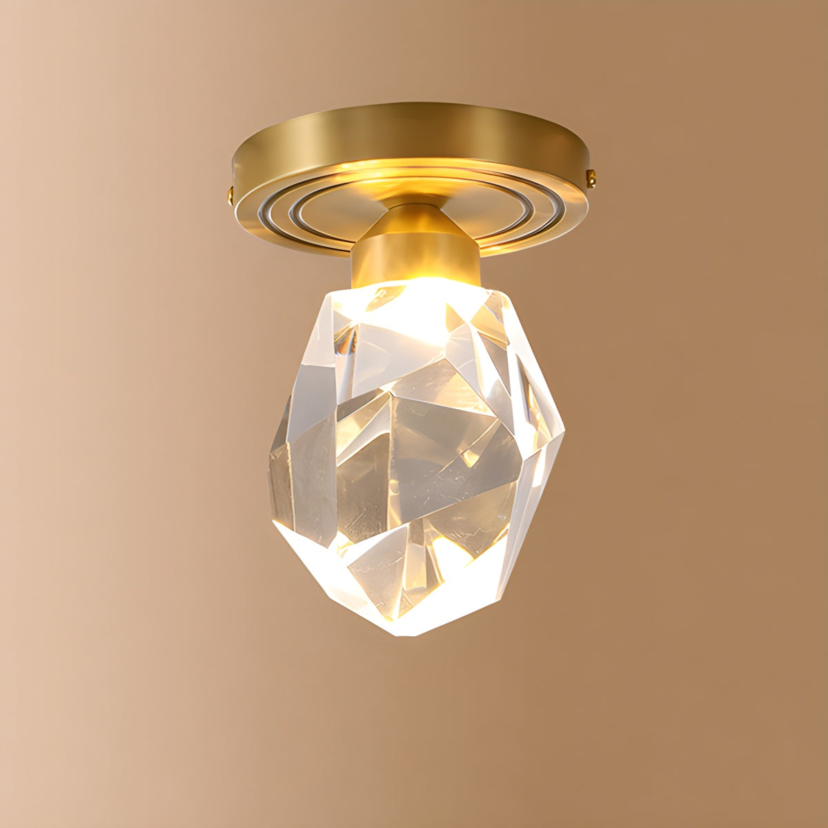 Antizer European Style Copper Glass Ceiling Lamp-G Style B Warm Light