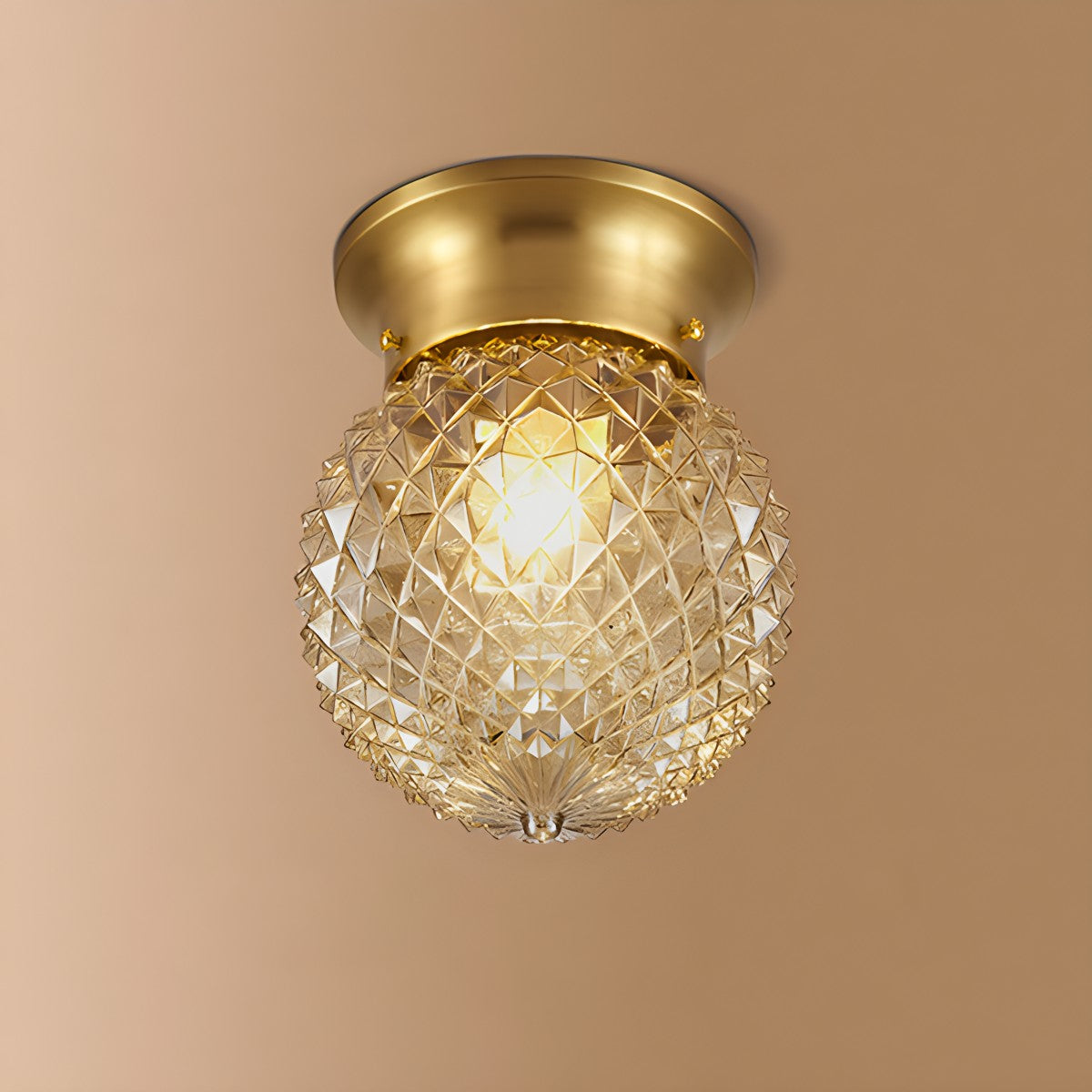 Antizer European Style Copper Glass Ceiling Lamp-G Style C Warm Light