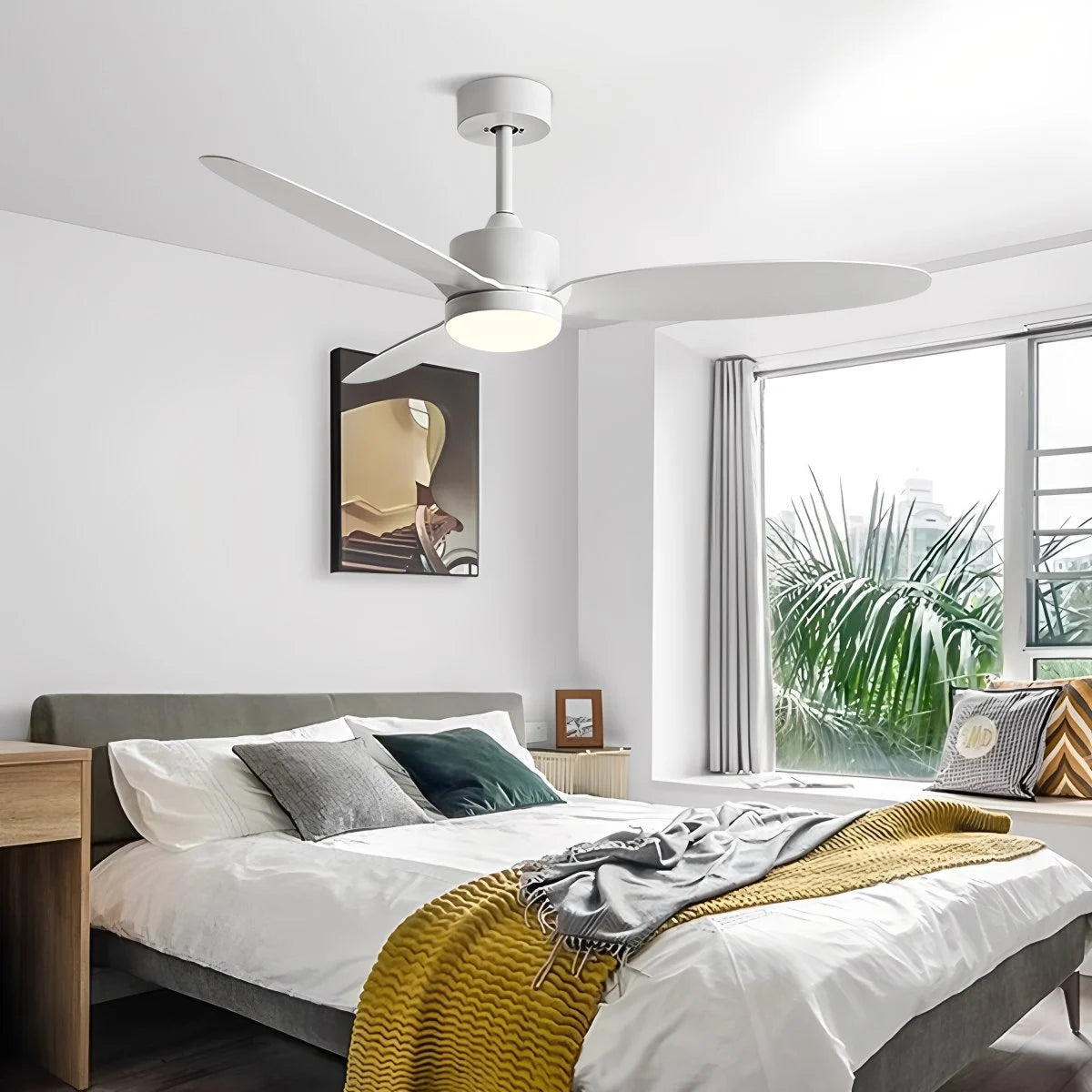 Antizer 3-Blade Ceiling Fan With Light for Bedroom