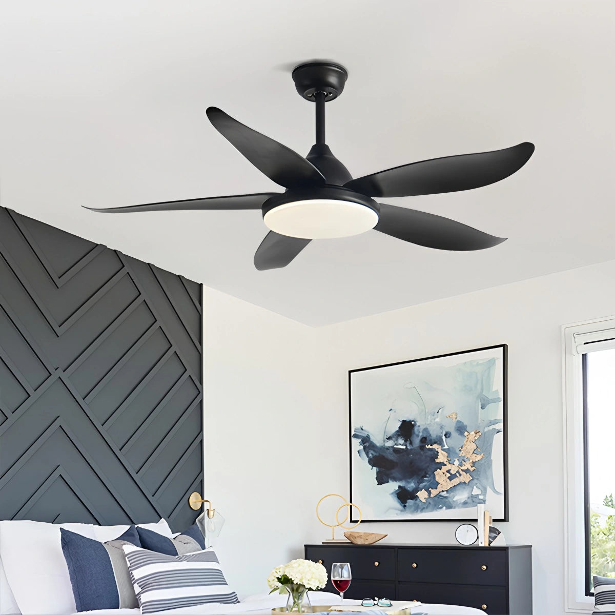 Antizer 5 Blade Contemporary Ceiling Fan Lamp