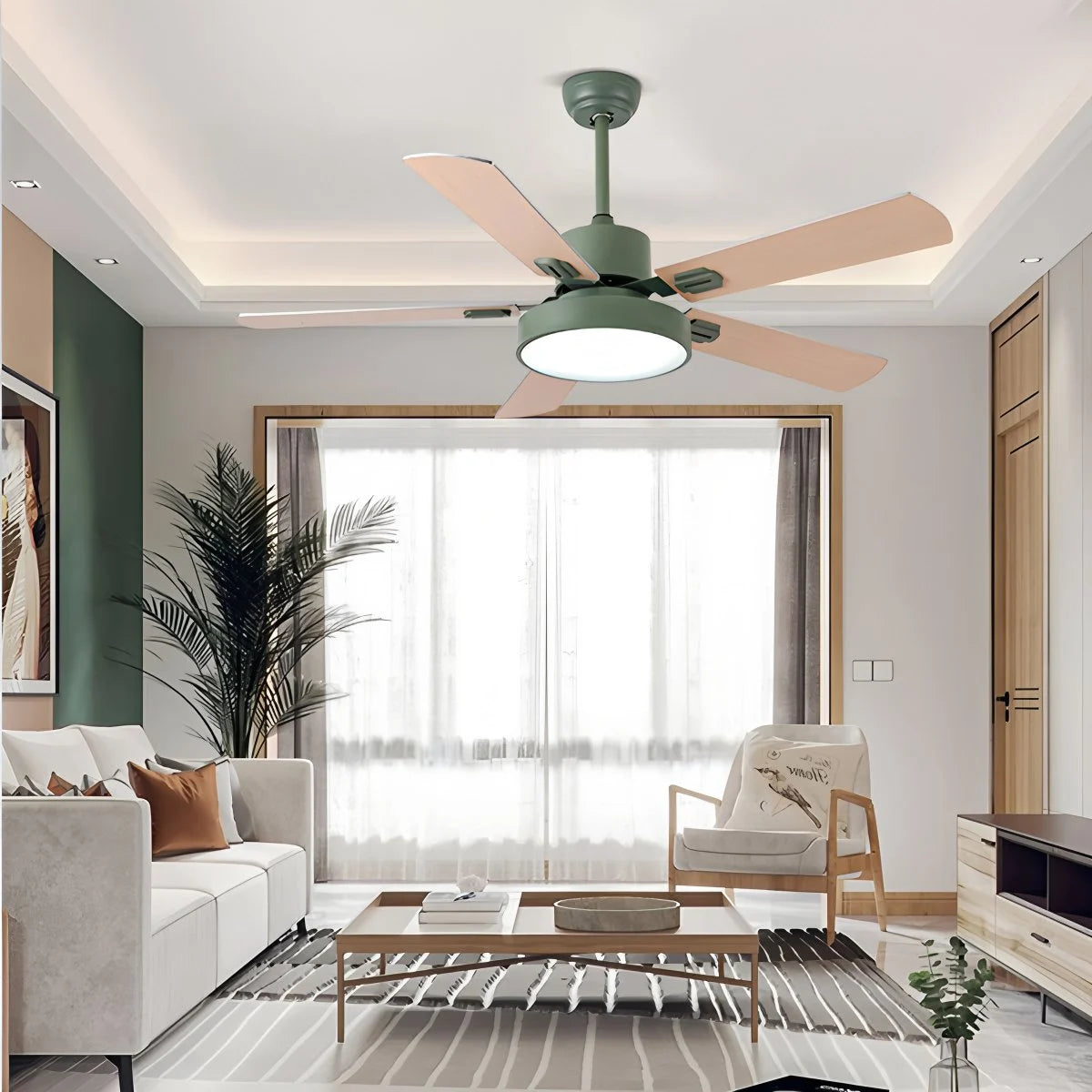 Antizer 5 Blade Vintage Ceiling Fan Light for Living Room