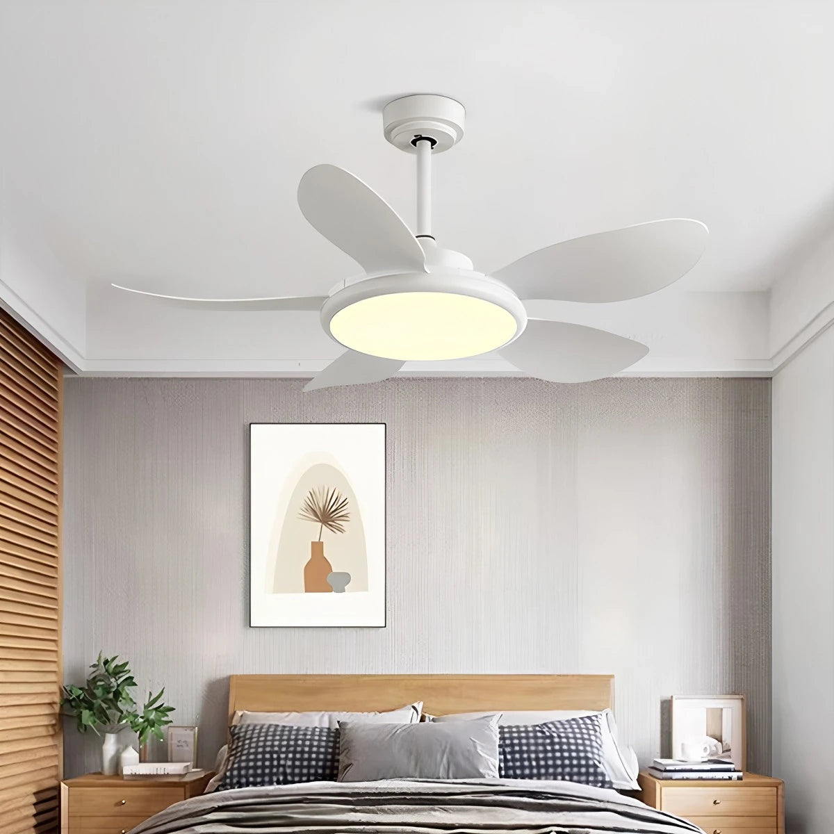 Antizer 5-Blade Wood Ceiling Fan with Light for Living Room