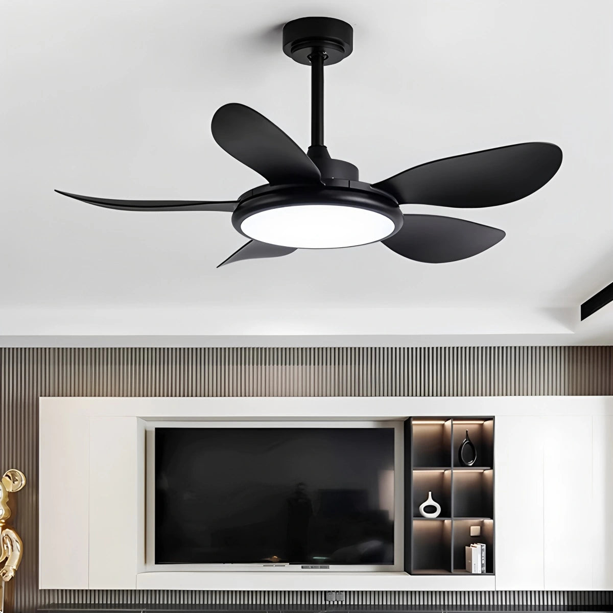 Antizer 5-Blade Wood Ceiling Fan with Light for Living Room