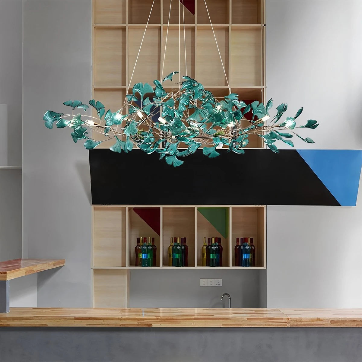 Antizer Acrylic Ginkgo Leaf Chandelier for Dining Area