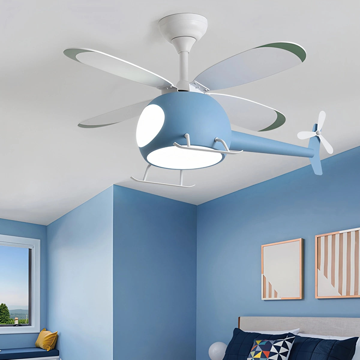 Antizer Airplane Ceiling Fan Lamp for Children’s Room