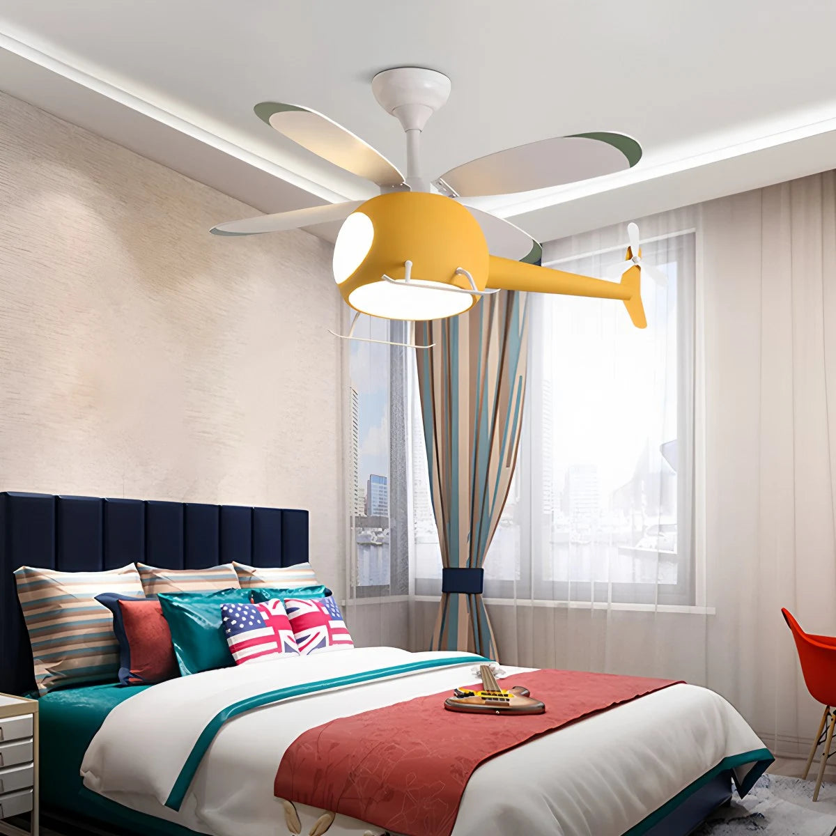Antizer Airplane Ceiling Fan Lamp for Children’s Room
