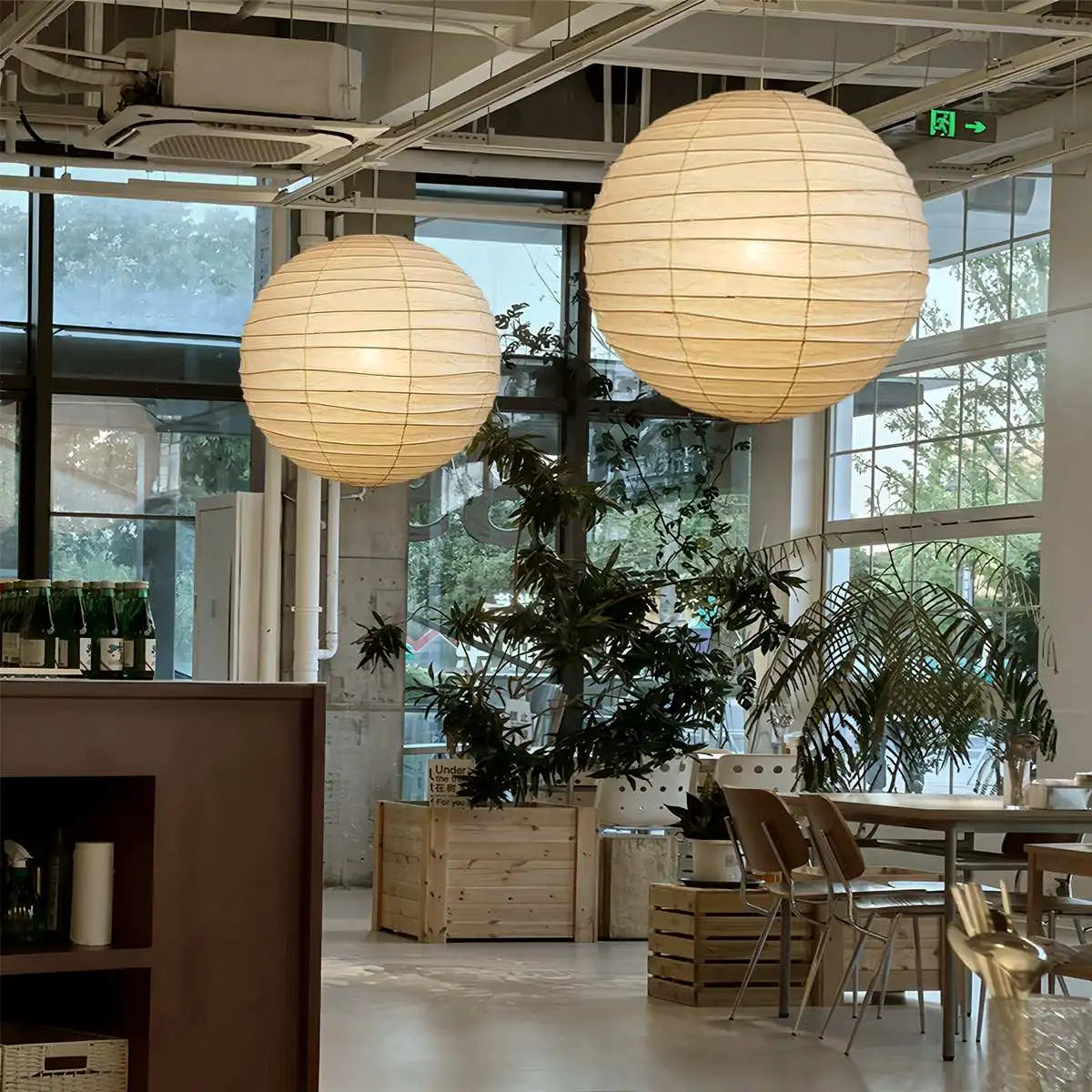 round rice paper pendant lamp
