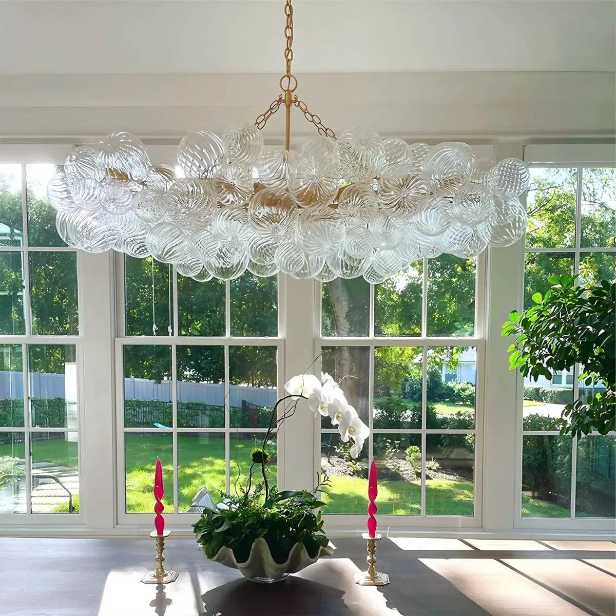 Antizer Vortex Glass Bubble Ball Chandelier