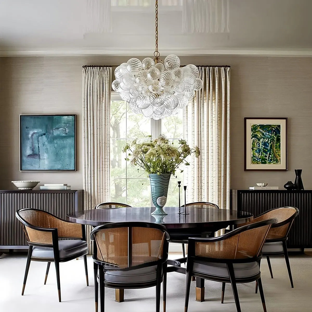 Antizer Vortex Glass Bubble Ball Chandelier