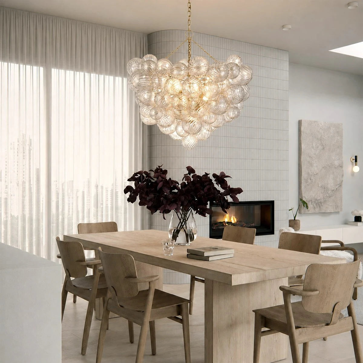 Antizer Vortex Glass Bubble Ball Chandelier