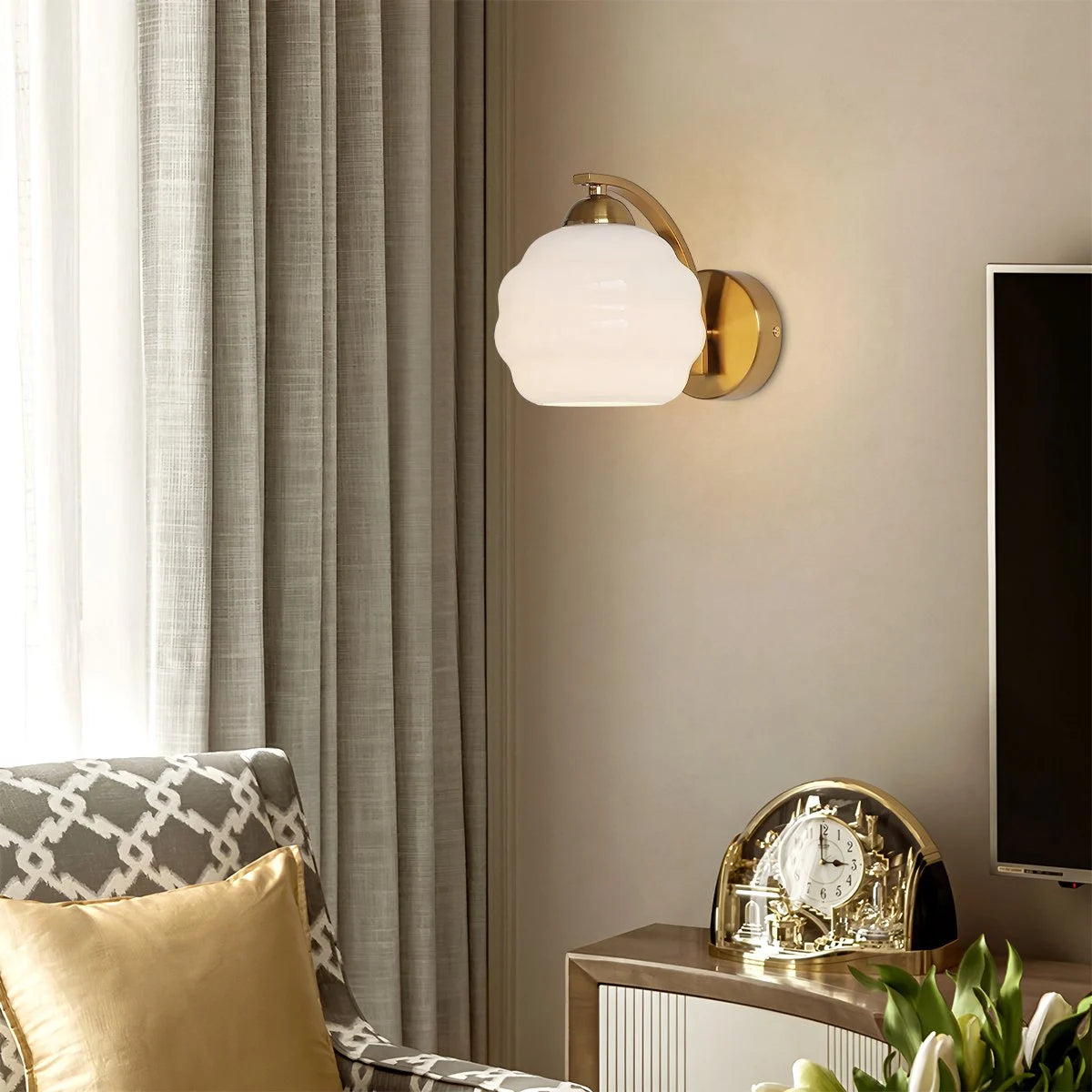 Antizer Art Deco Vintage Glass Wall Lamp