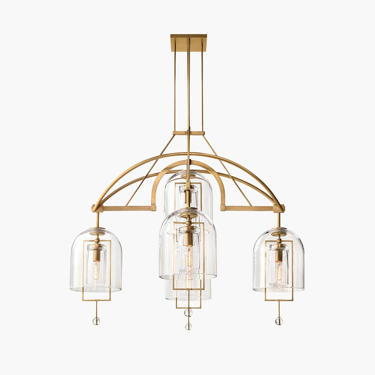 Antizer Bell Glass Chandelier for Living Room