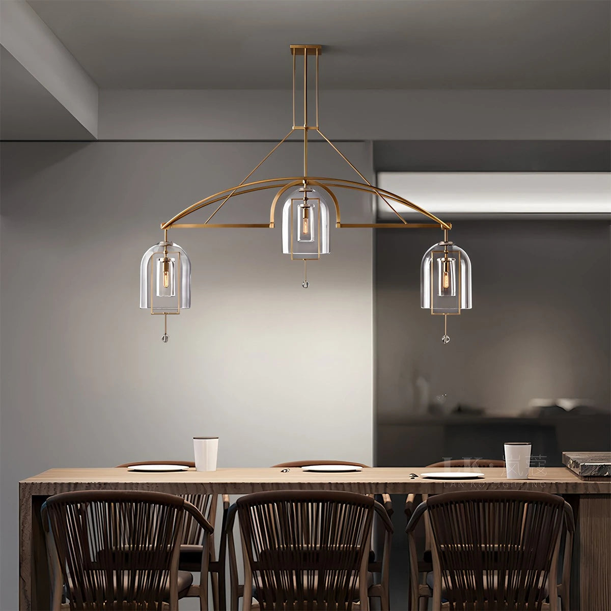 Antizer Bell Glass Chandelier for Living Room