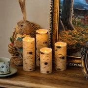 Antizer Birch Bark LED Flameless Paraffin Candle 9 Pack × 8