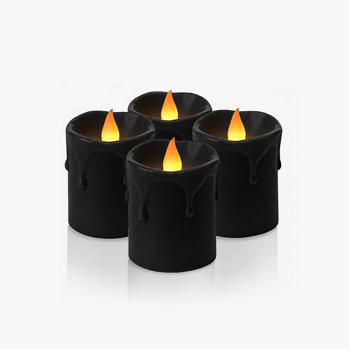 Antizer Black Drip Flameless Votive Candles 12 Pack × 36