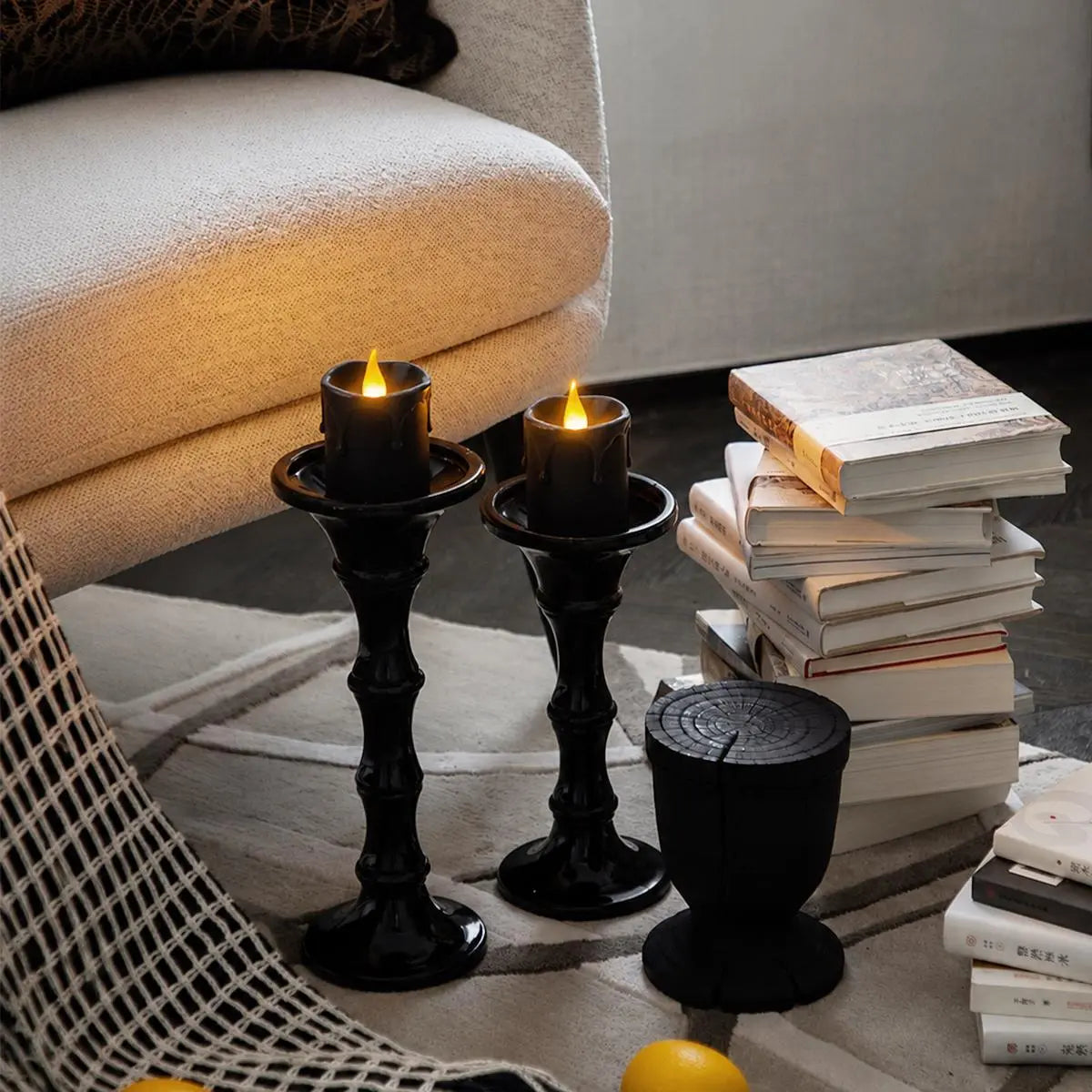 Antizer Black Drip Flameless Votive Candles 12 Pack × 36