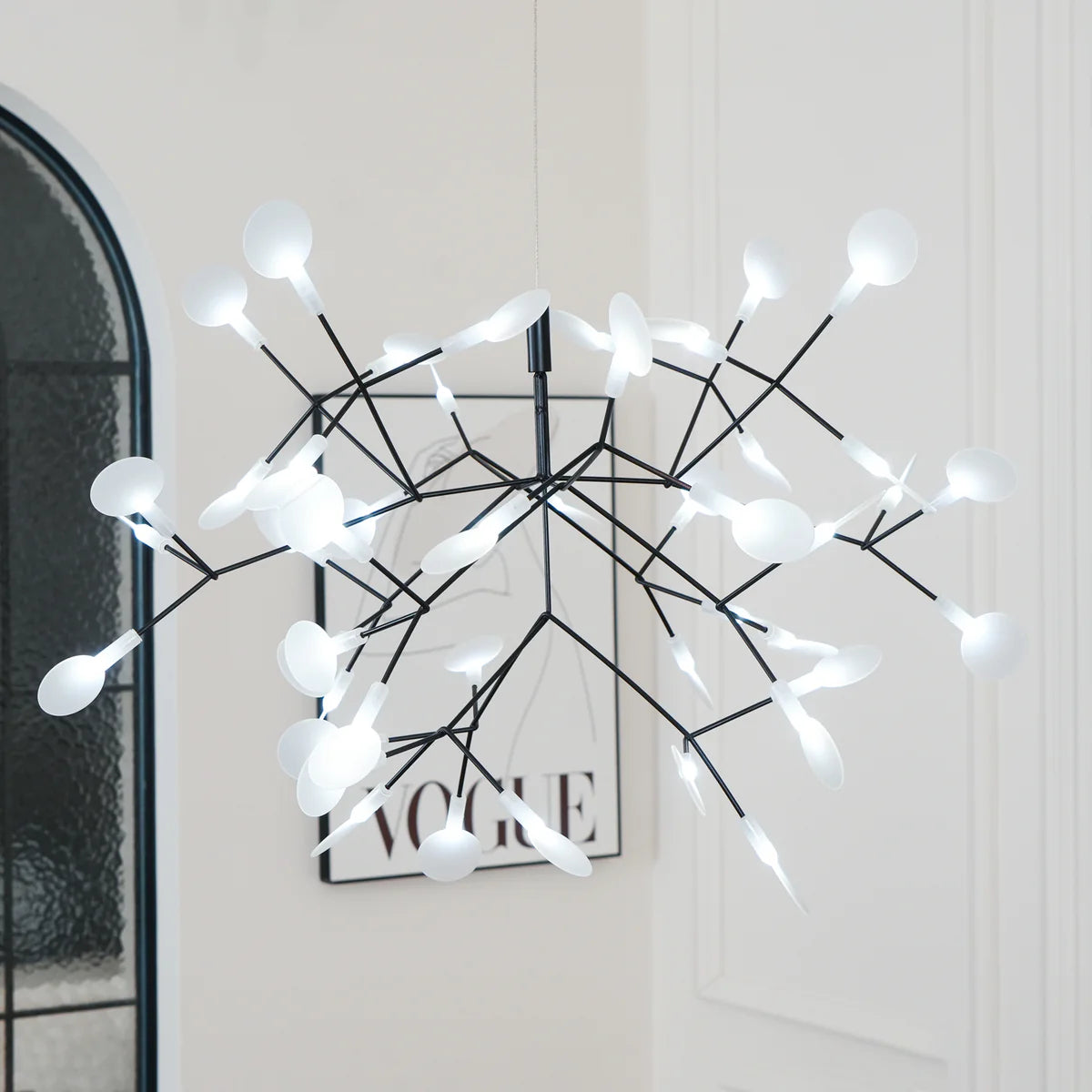 Antizer Black Firefly LED Chandelier 30 Heads-∅ 19.7″x H 13.8" / Dia 50cm x H 35cm