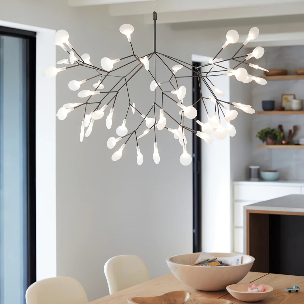 Antizer Black Firefly LED Chandelier 45 Heads-∅ 28.3″x H 22.8" / Dia 72cm x H 58cm